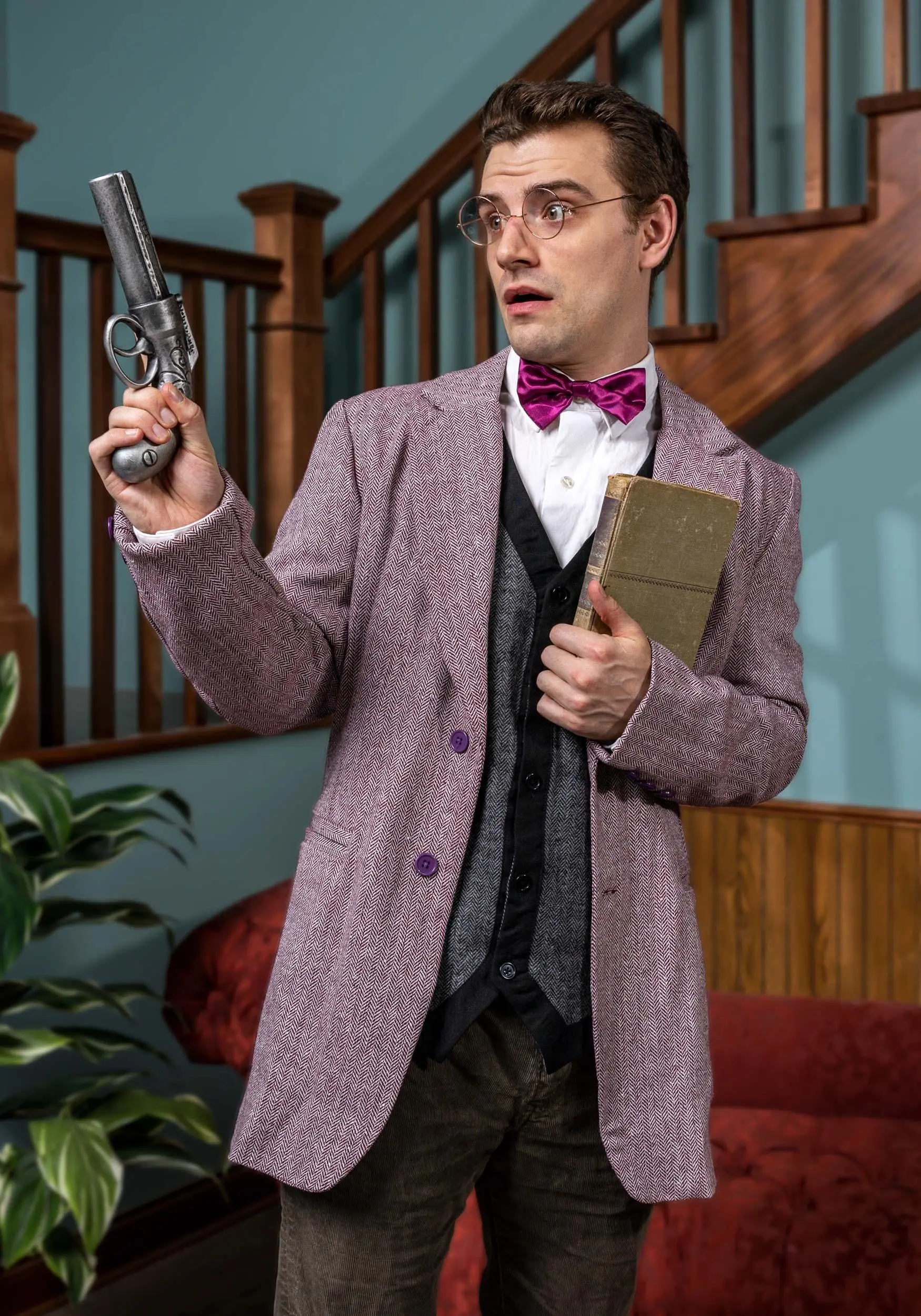 Fun Costumes Clue Professor Plum Adult Costume - Image 2