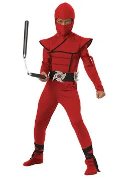 California Costume Collection Kids Red Stealth Ninja Costume