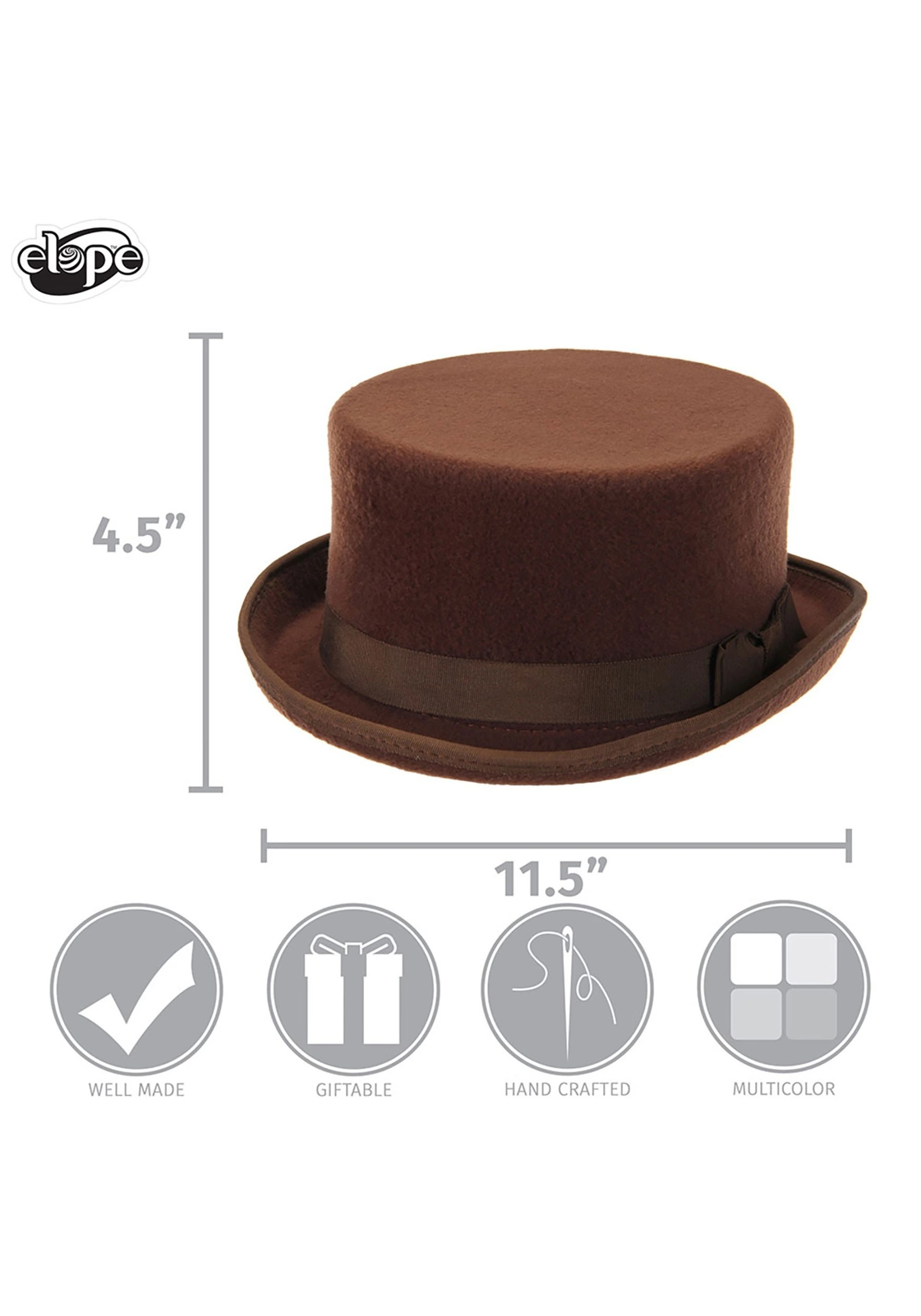 Elope Brown John Bull Top Costume Hat - Image 6