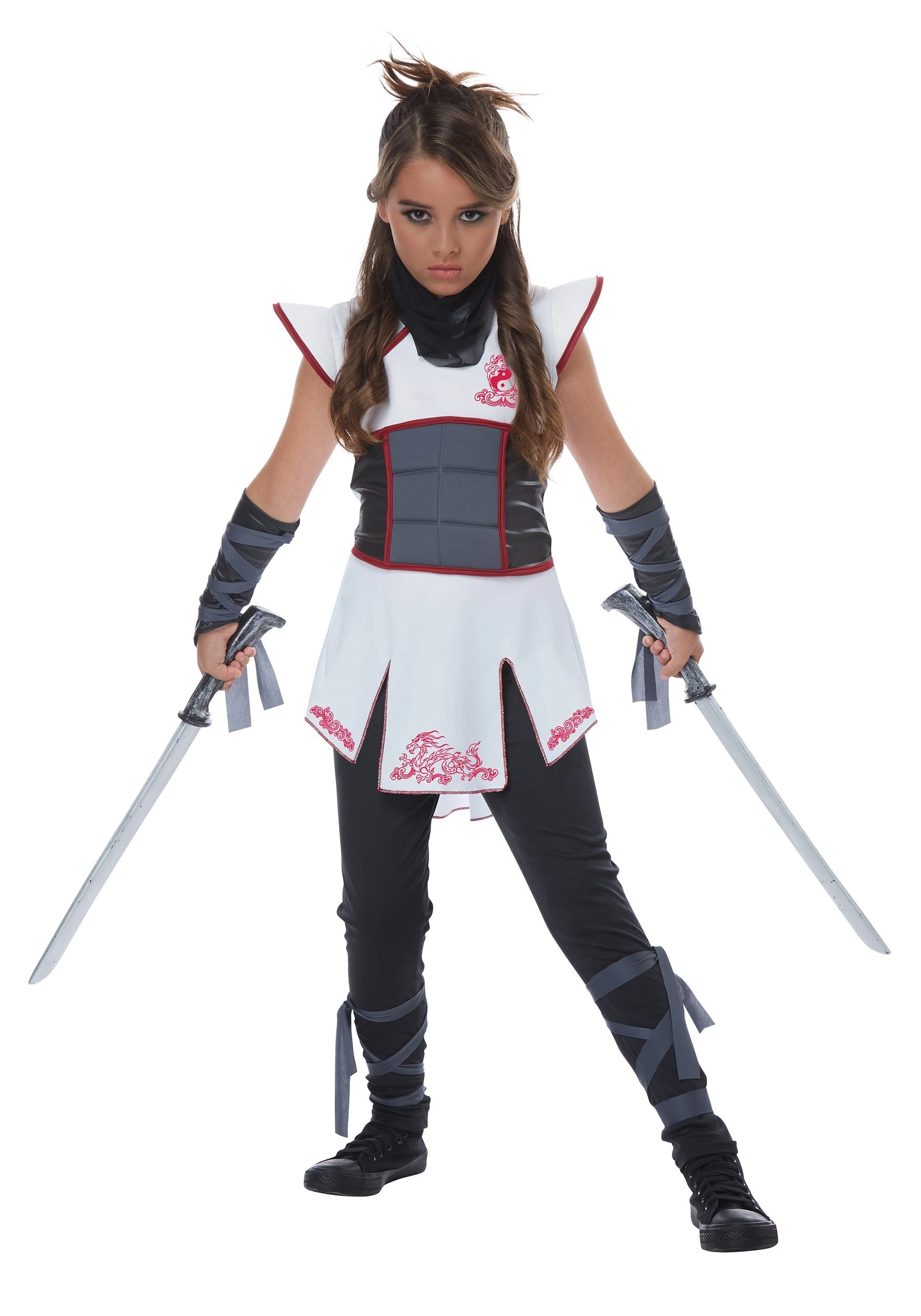 California Costume Collection White Ninja Girls Costume - Image 2