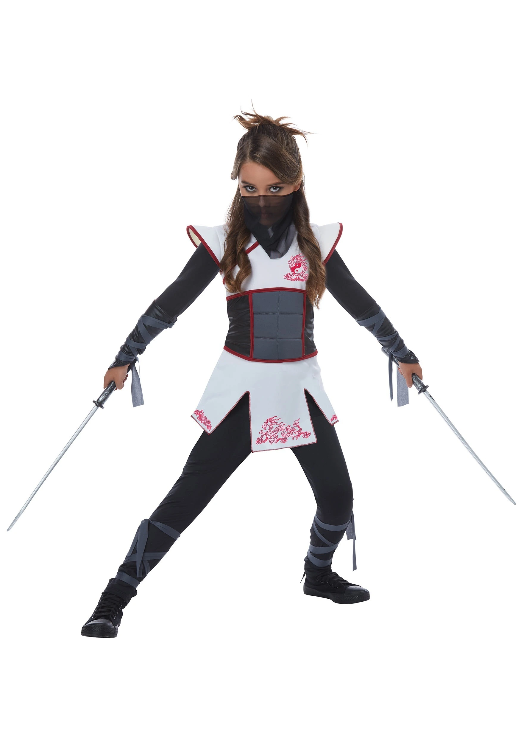 California Costume Collection White Ninja Girls Costume - Image 3