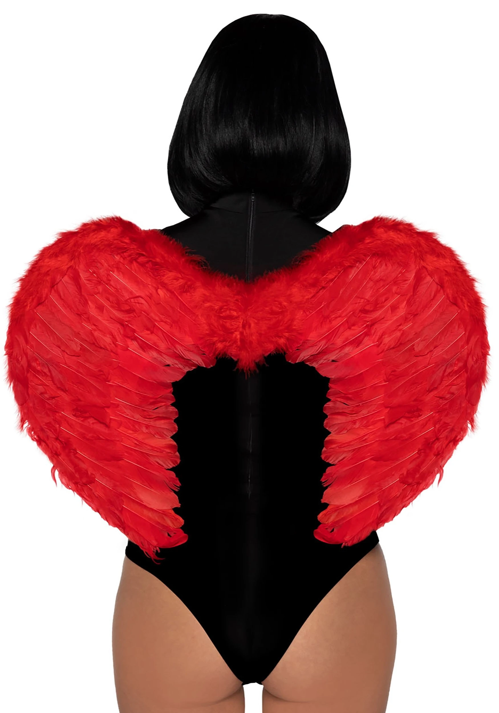 LEG AVENUE Red Marabou Trimmed Feather Wings - Image 2