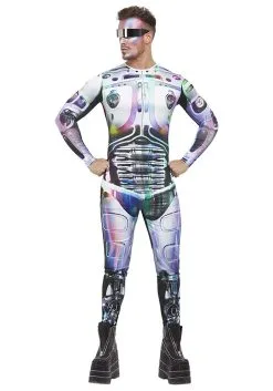 Smiffys Metallic Cyber Alien Costume For Men