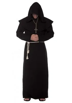 Underwraps Plus Size Monk Black Robe Costume For Men
