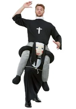 Smiffys Piggyback Nun Costume For Adults