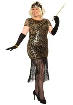 Forum Novelties, Inc Art Deco Plus Size Flapper Dress Costume For Women