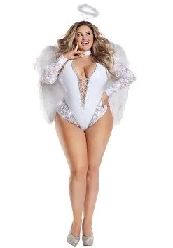 Party King Sexy Plus Size Sparkle Angel Costume For Women